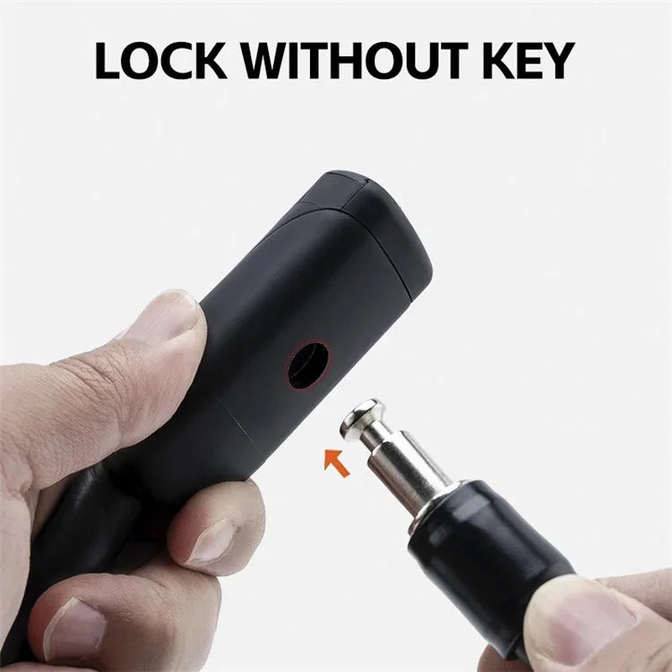 ROCKBROS RB-Y10MBK Bicycle Lock Multi-function Spiral Steel Cable Safety Lock Anti-theft Padlock