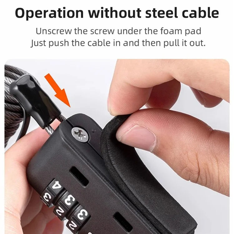 ROCKBROS 907 Motorcycle Helmet Lock Bike Cable Lock for Strollers, Luggage
