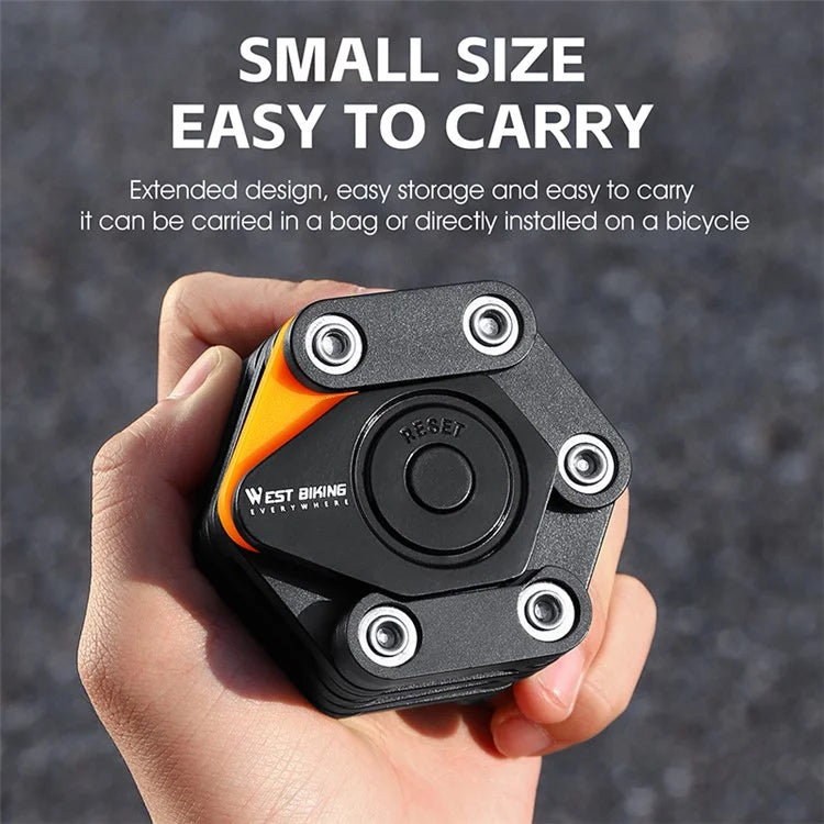 WEST BIKING YP0705098 Bike Folding Password Lock Extended Anti-theft Lock
