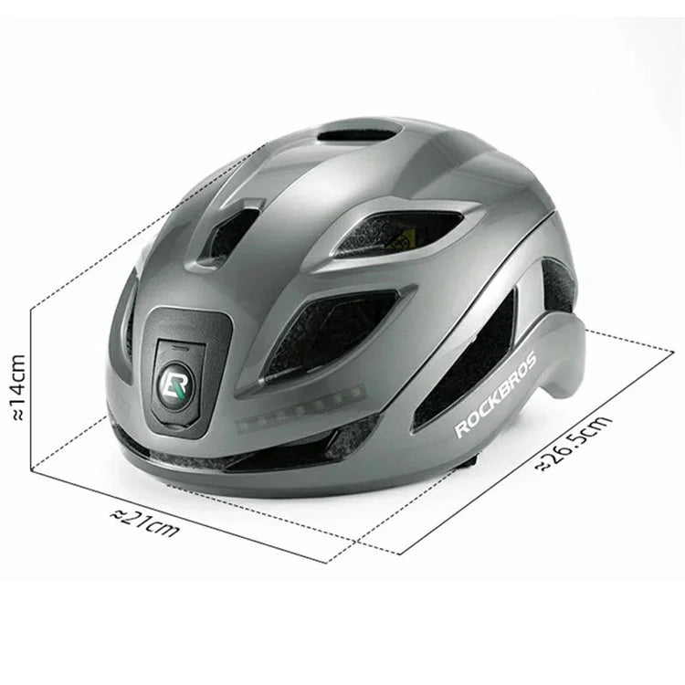 ROCKBROS ZK-077 Warning Light Cycling Helmet Bicycle Helmet Head Protector (CE)+Purple