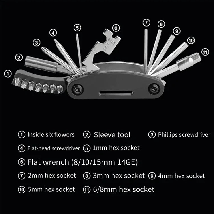 BENGGUO BG-9890 MTB Bike Foldable Maintenance Wrench Repair Kits 21 In 1 Multi-Function Bike Tools