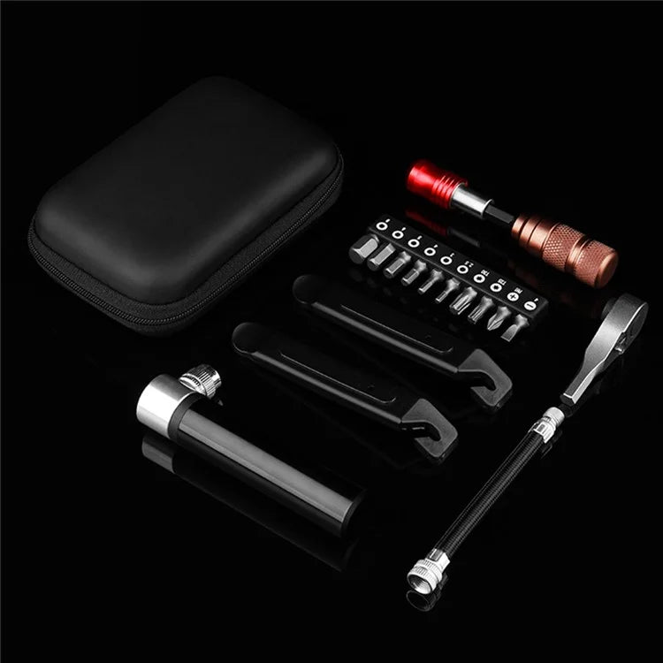 BENGGUO BG-0789 Bike Repair Tools Kits with Tire Patch+Mini Ratchet Wrench+Mini Air Inflator