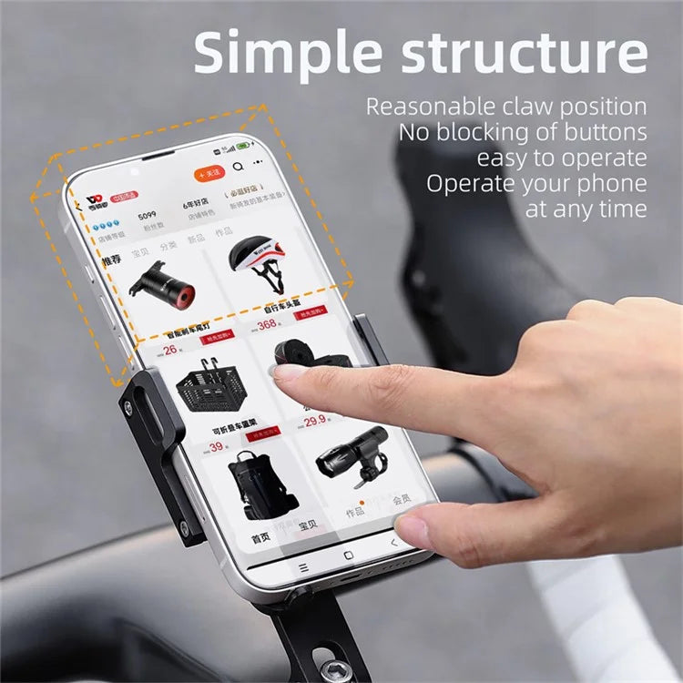 WEST BIKING YP0719360 MTB Road Bicycle Phone Holder Aluminum Alloy Bike Headset Mounted Phone Stand