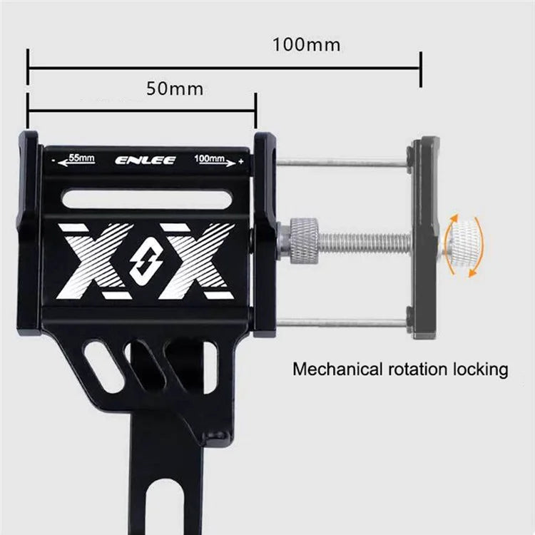 ENLEE Aluminum Alloy Bicycle Handlebar Stem Phone Holder Stand (Rotation Design)