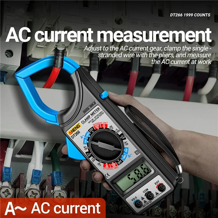 ANENG DT266 Digital Clamp Meter Voltage Current Resistance Tester 1999 Counts Multimeter