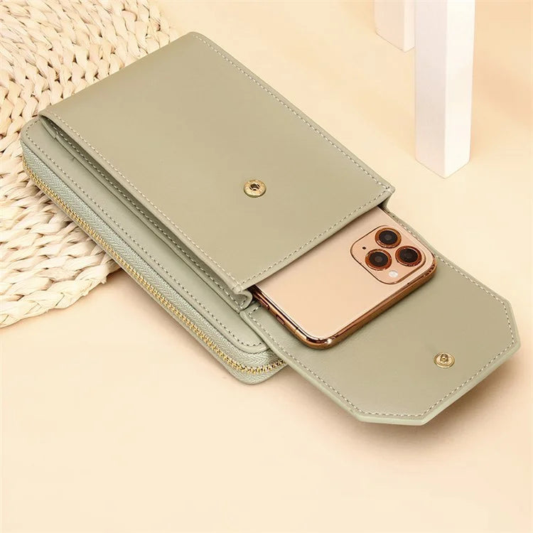 7121 Women's PU Leather Wallet Cell Phone Pouch Crossbody Shoulder Bag Card Holder Bag