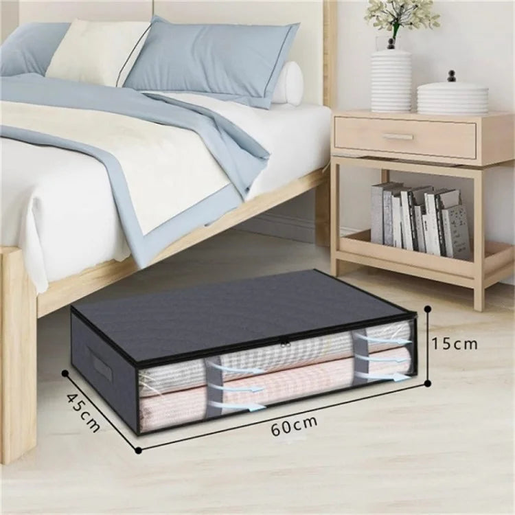 4 Handle Design Non-woven Fabric Foldable Clothing Storage Bag Blanket Clothes Toys Storage Bag