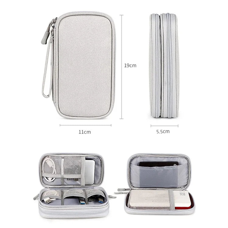 Size S (19x11x5.5cm) Electronics Accessories Bag Travel Organiser Bag for USB Cable SD Card Charger