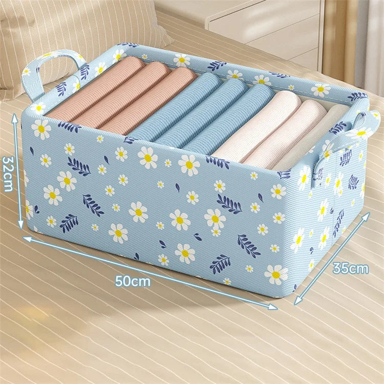 JJTZ 50 x 35 x 32cm Daisy Pattern Folding Clothes Storage Organizer Closet Container Box