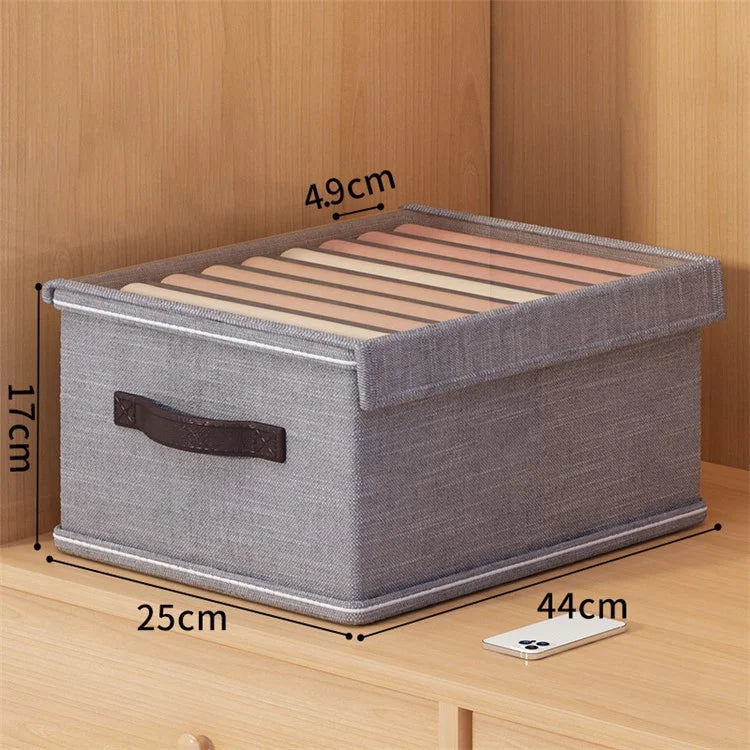 9 Grids Storage Box with Lid Clear Window Foldable Clothes Drawer Organizer