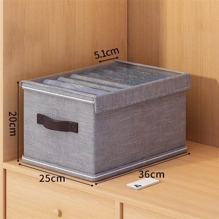 7 Grids Wardrobe Storage Box Foldable Clothes Organizer with Lid Clear Window