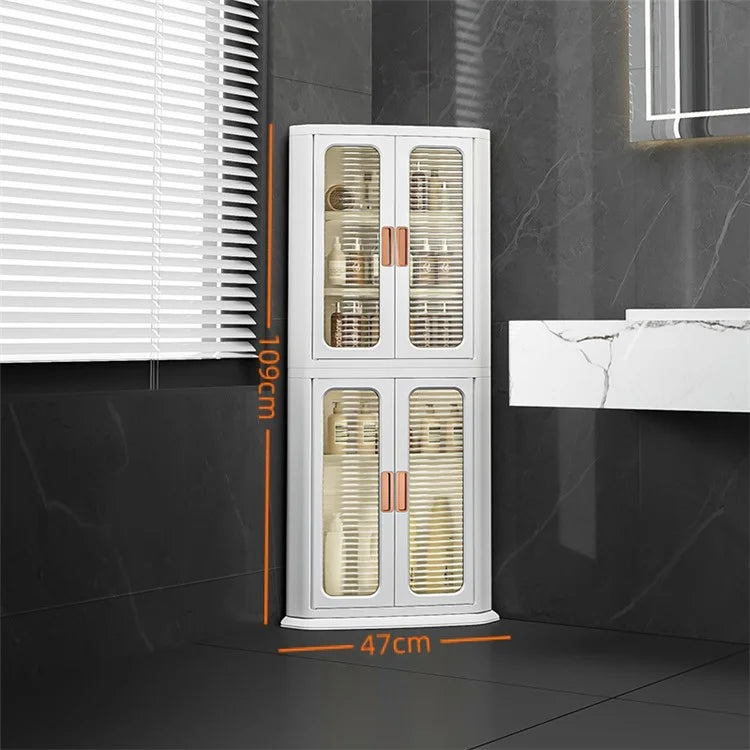 8829 2-Layer Home Living Room Corner Cabinet ABS+PP+PET Storage Drawer