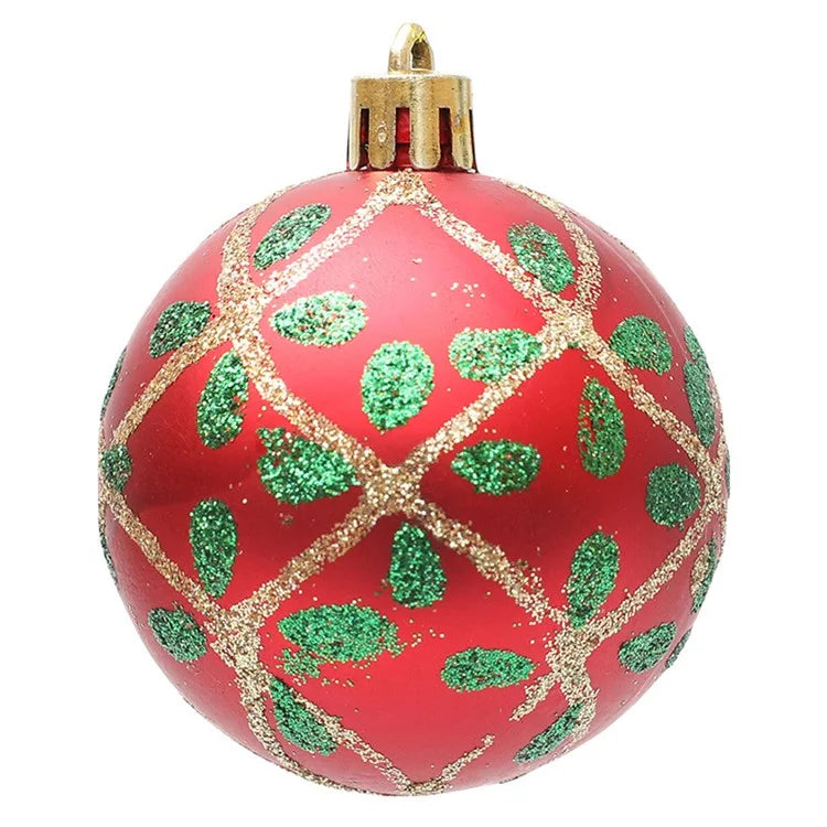 30Pcs 6cm Electroplated Plastic Ball Christmas Tree Decor Painted Round Ball Festival Hanging Ornament