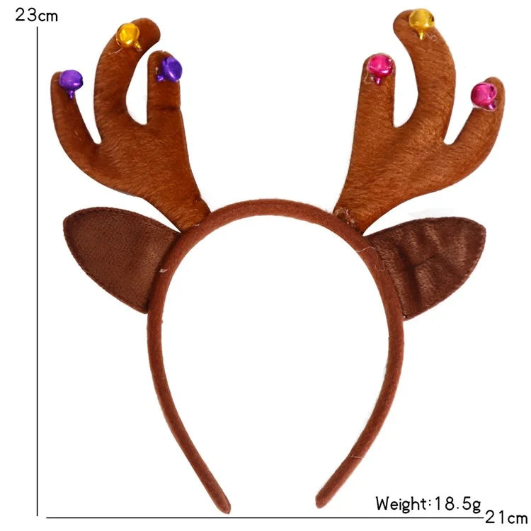 2Pcs Christmas Headbands for Children Deer Hairband Xmas Tree Hair Hoops Headpiece Accessories
