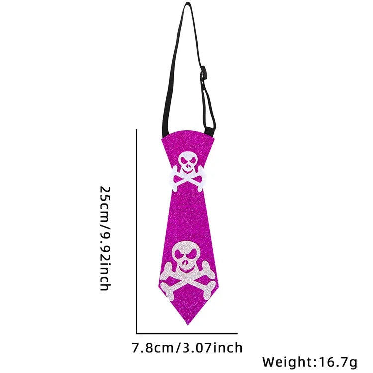 5Pcs Halloween Tie Kids Adult Halloween Party Felt Cloth Necktie Costume Props