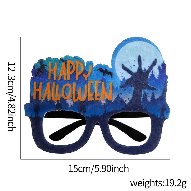 5Pcs / Set Adults Kids Halloween Eyeglasses Happy Halloween Ghost Castle Pumpkin Glasses Party Eyewear Hand