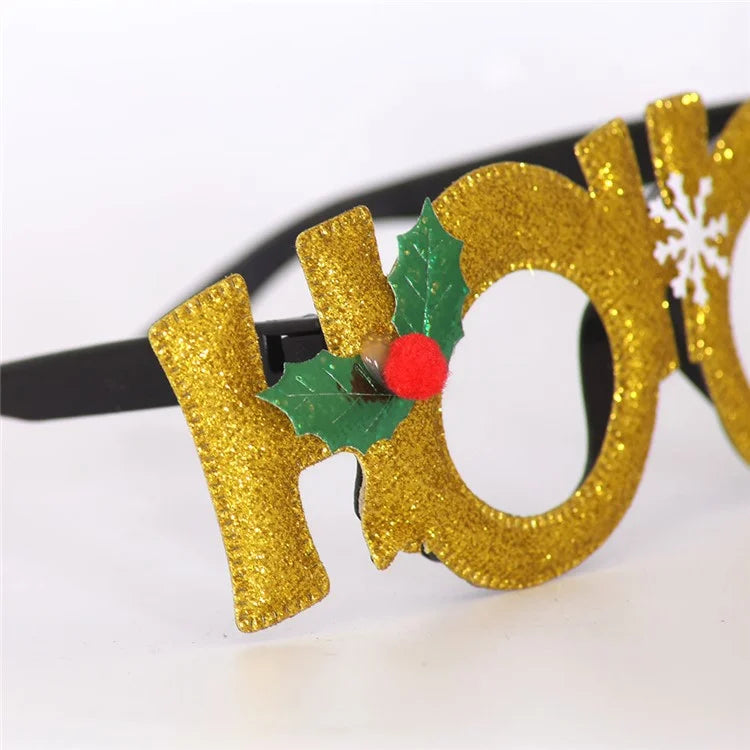 5Pcs / Set Christmas Eyeglasses Plastic Glasses Eyewear Party Photo Prop
