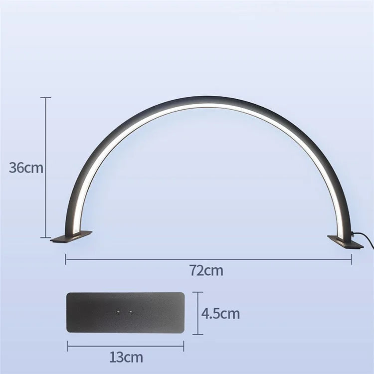 550mm 3 Color Temperature Arc-shaped Lamp Half Moon Beauty Salon Eyelash Extensions Nail Art Light, EU Plug
