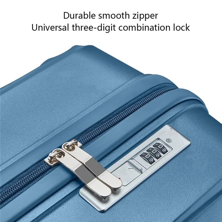 24-inch Anti-fall PP Suitcase Universal Wheels Password Lock Design Travel Trolley Case, 66x43x26cmish Green