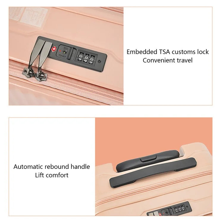 24-Inch Travel Suitcase 43x27x67cm Front Opening Pocket Carry On Luggage for Women Men