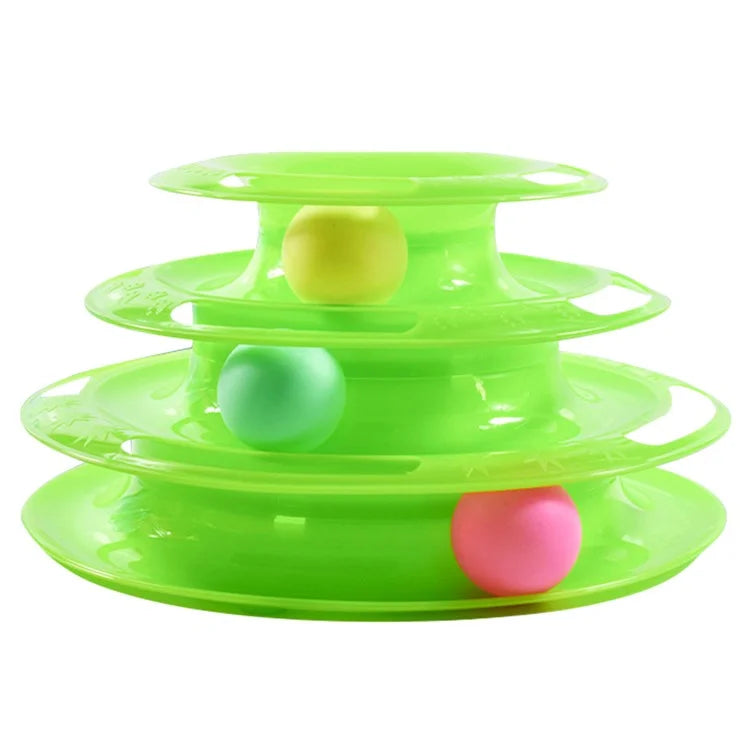 3-Layer Cat Turntable Toy Pet Cat Rolling Balls PVC Turntable Toy
