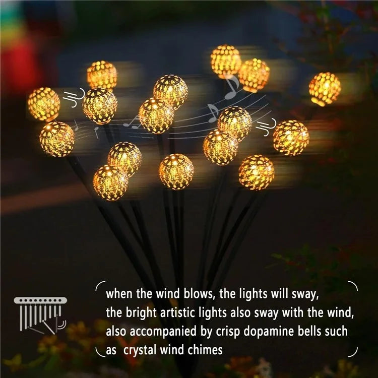 10-Head Solar Morocco Ball Light 2 Modes Landscape Garden Lawn Ground Light - Warm White Light