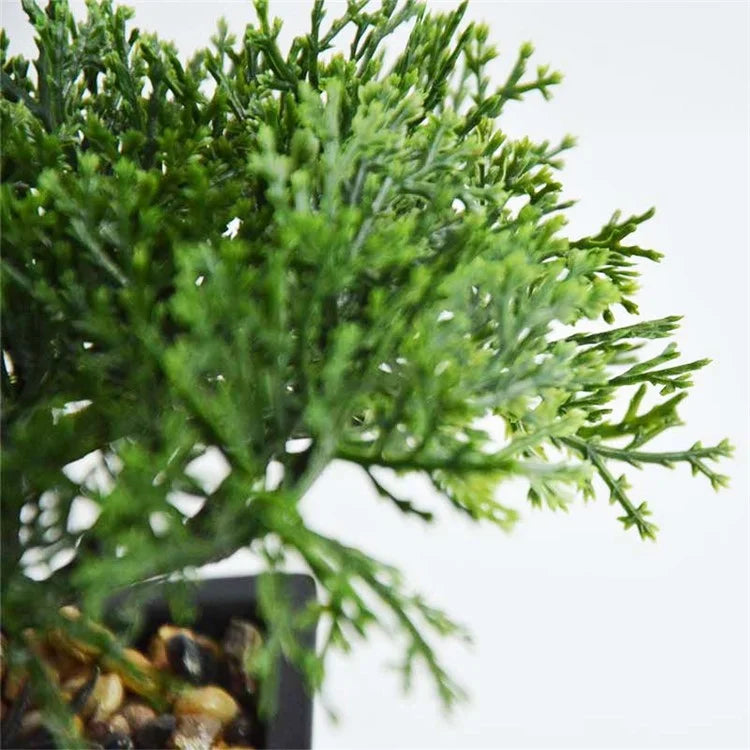 Living Room Simulation Green Plant Artificial Cypress Mini Potted Plant Office Desktop Decor