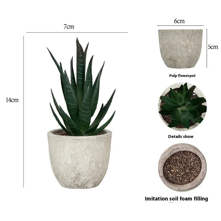 24Pcs Aloe Vera Simulation Succulents Mini Bonsai Fake Plant Desktop Decor