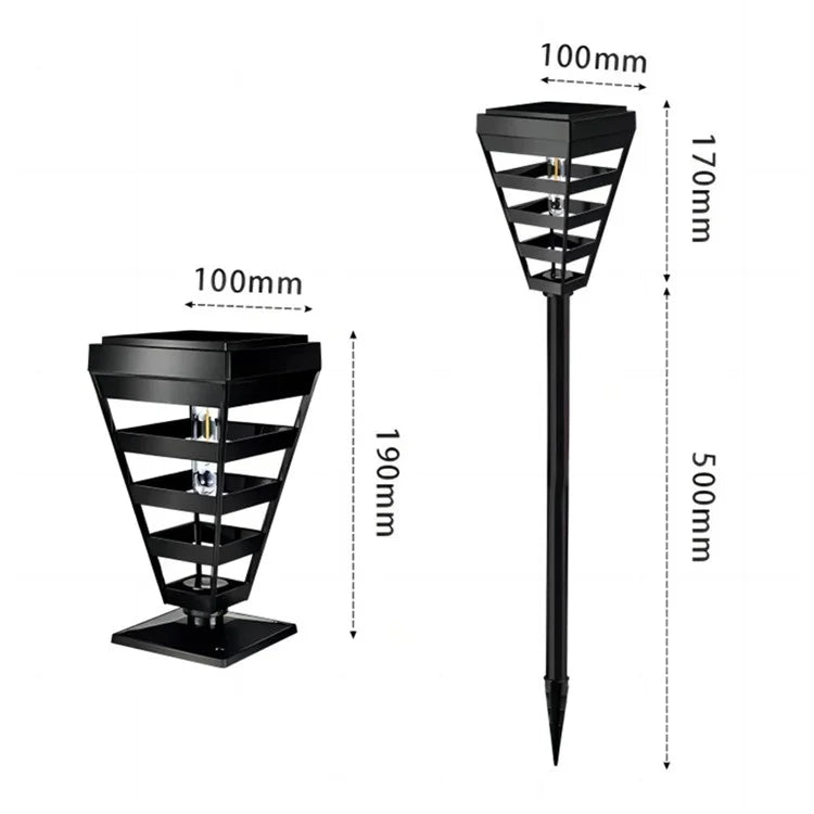 DS026 3000K Solar Lawn Light Waterproof 200LM Garden LED Stake Lamp for Home Patio Yard (Warm Light)