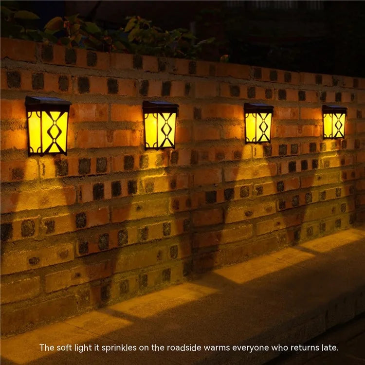 DS601 Retro Style Home Yard Porch Lamp LED Solar Powered Wall Hanging Light with RGB + Warm Light