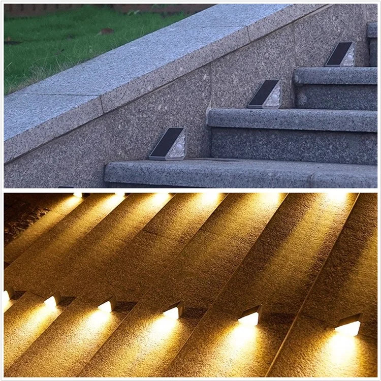 2Pcs Solar Step Light Waterproof Outdoor Stair Light Garden Outdoor Decor Induction Highlight Model