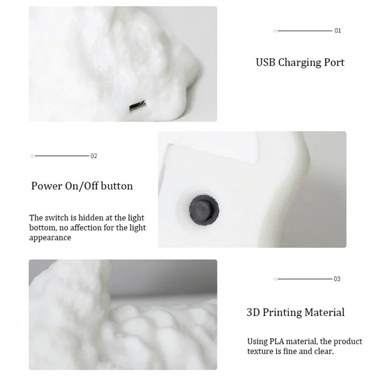 BDL2001-2002 Creative 3D Printing Lamp Dragon Design Night Light Home Decor