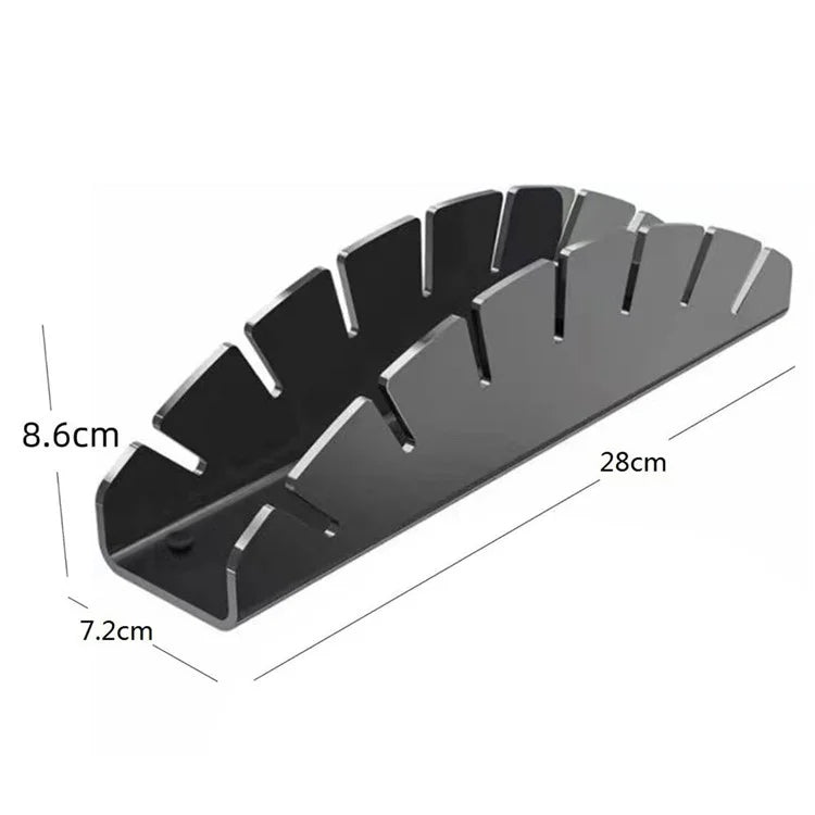 7-Holes Fan Shape Baseball Cap Storage Rack Plastic Hat Holder for Closet Organization