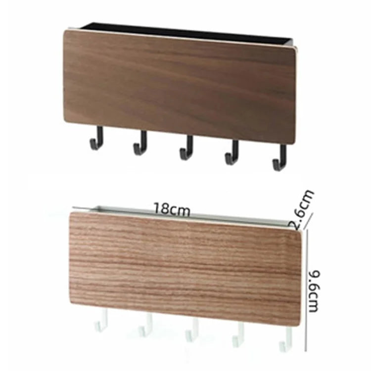 5-Hook Design Wall-mounted Home Entryway Key Hanging Shelf Sundries Storage Rack