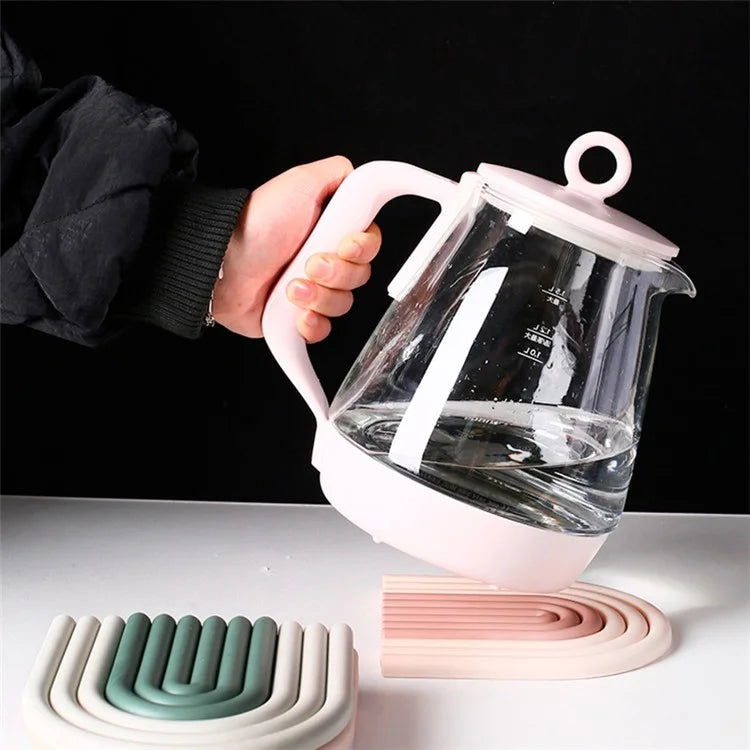 Rainbow Shape High Temperature Resistant Coaster Dining Table Mat Insulation Pad+Coffee