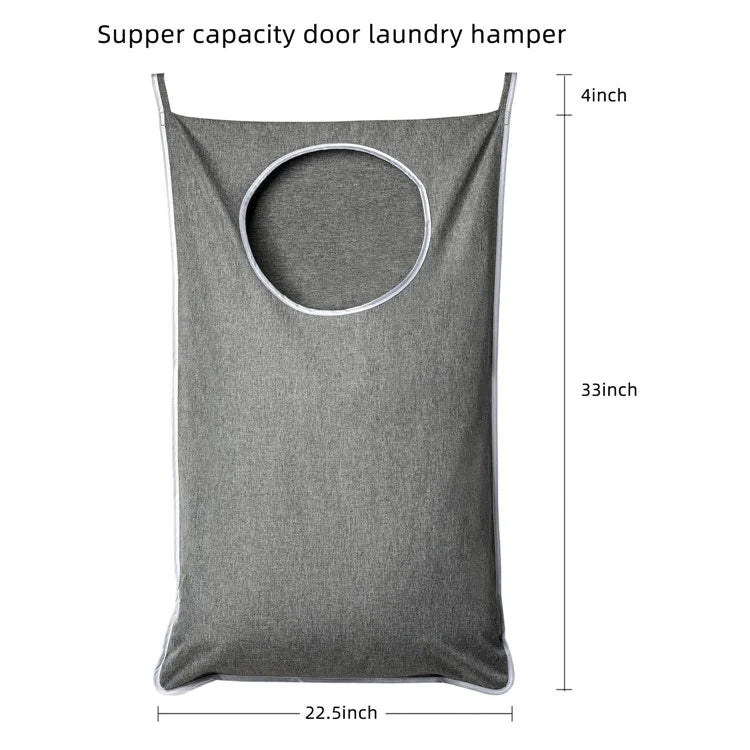 Bathroom Dirty Clothes Basket Laundry Storage Bag Wall Mount Hanging Clothing Organizer