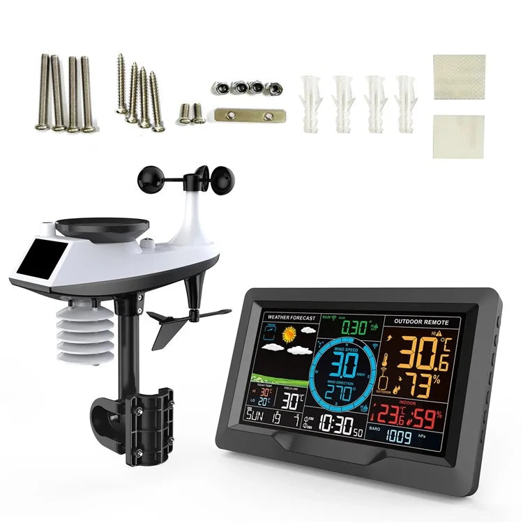 3390A Wireless Weather Station Wind Speed Rainfall Wind Direction Detection Temperature Humidity Weather Clock