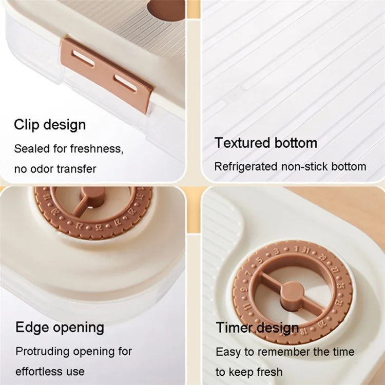 2-Layer Refrigerator Dumplings Storage Box PP5 Dumpling Freezer Storage Box with Lid (BPA Free, No FDA Certification)