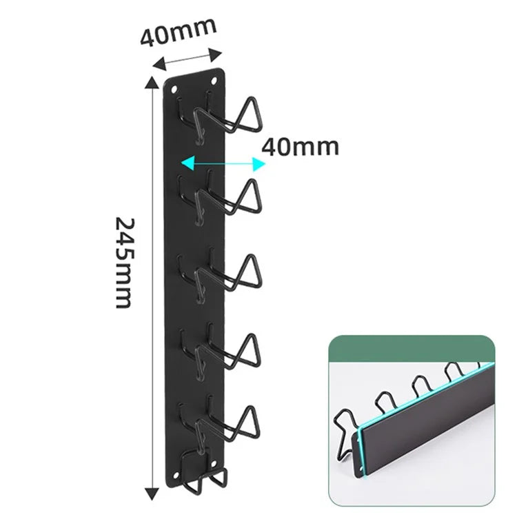 Carbon Steel Magnetic Wall-Mounted Coffee Capsule Holder Storage Rack, Short Style