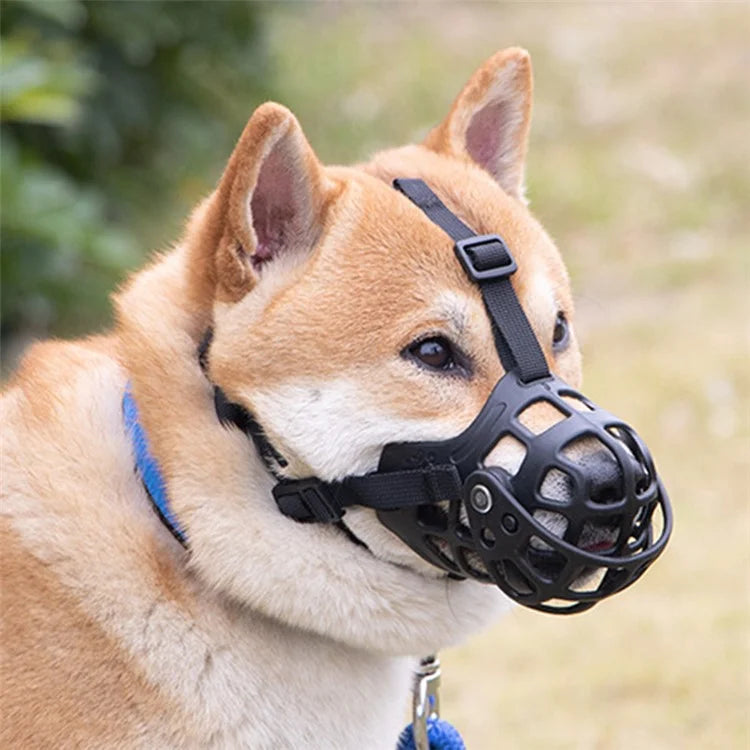 Adjustable Anti-bite Soft Silicone Dog Muzzle Pet Dog Anti-barking Mouth Cover, Size M