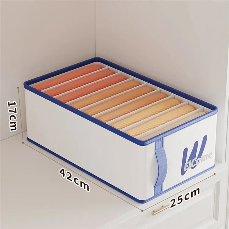 Large 9 Compartments PE+PP Wardrobe Clothes Organizer Moisture-proof Pants Storage Box