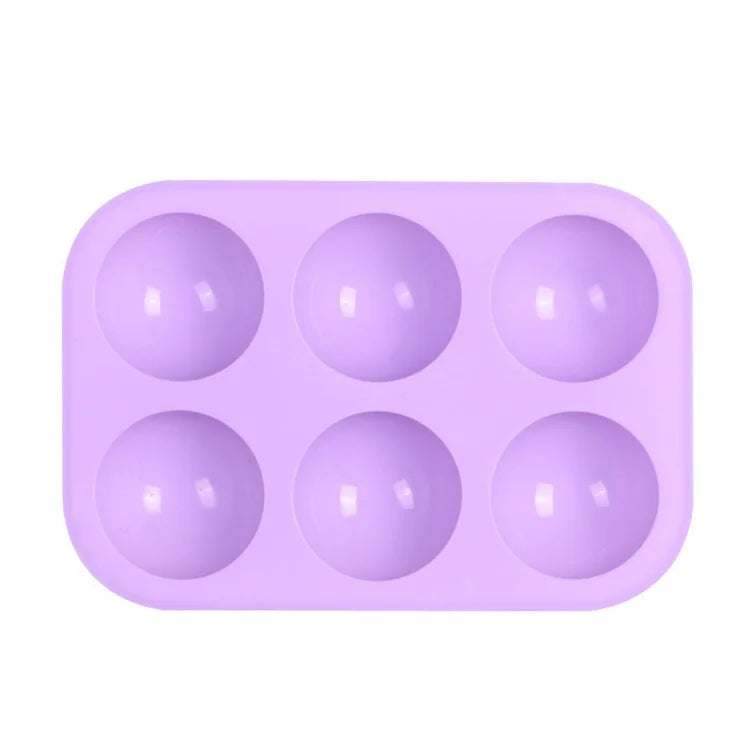 6 Cavity Small Semicircle Cake Baking Mold Silicone Chocolate Candy Non-stick Baking Tray (No FDA Certificate)