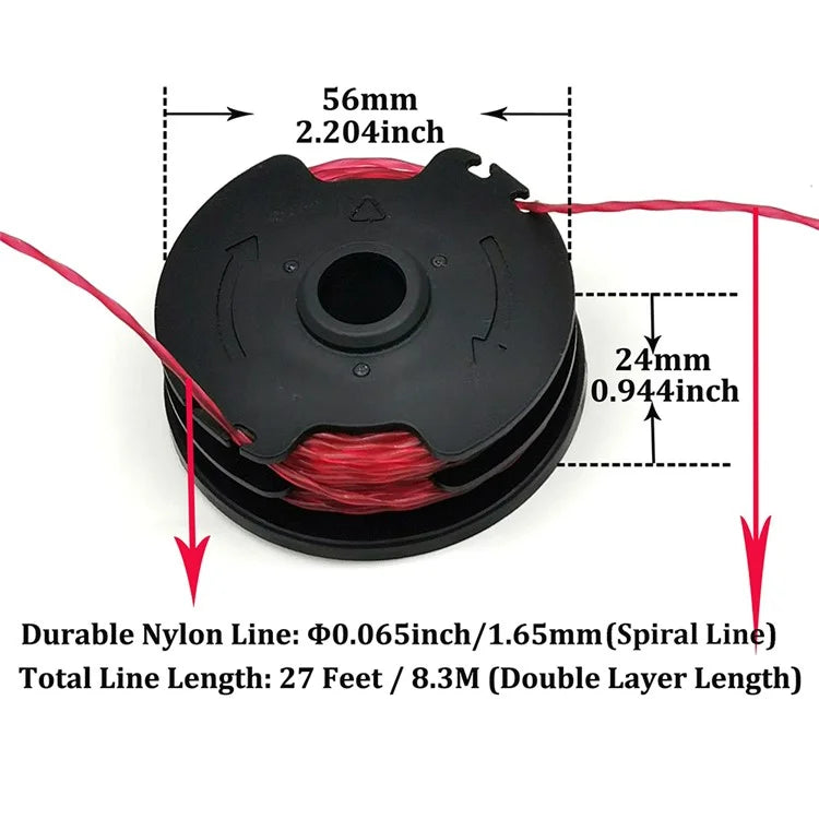 2Pcs Line Spool for Hyper Tough String Trimmer / Worx WG117 / WG118 Nylon Rope Wire Reels, HT18-401-004-01
