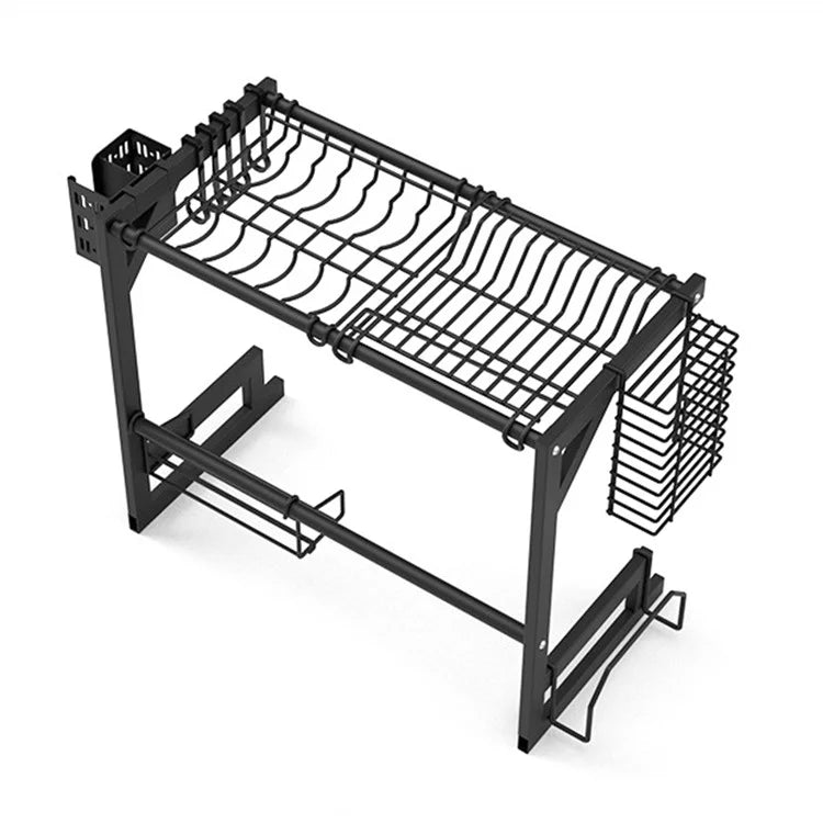 001- ZJ-LSJ1 55cm Stainless Steel Dish Drying Rack Kitchen Counter Utensil Cutlery Holder