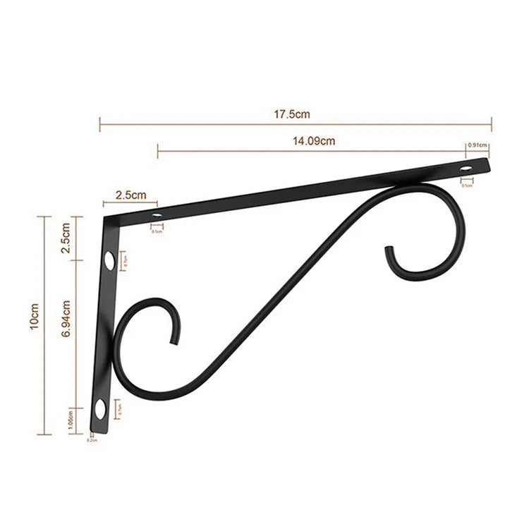 001-ZJ-MJ1 3-Tier Wooden Storage Shelf Wall-Mounted Metal Storage Holder, Multilayer Plant Stand