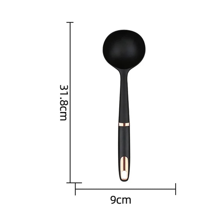 ABS+Nylon Ladle Spoon Cooking Serving Spoon Non-Stick Kitchen Utensil (BPA Free, No FDA Certificate)