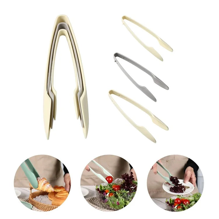3Pcs / Set Food Tongs PP Salad Bacon Steak Clamp Food Bread Clip (BPA Free, No FDA Certificate)