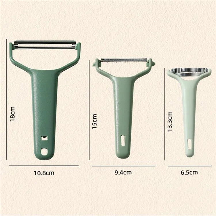 3Pcs / Set PP+Stainless Steel Melon Peeler Cabbage Shredder Multi-function Kitchen Tool (BPA Free, No FDA Certificate)