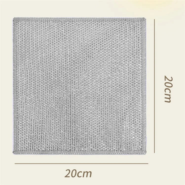 20x20CM Silver Wire Mesh Kitchen Cleaning Cloth Dishwashing Rag Dishcloth