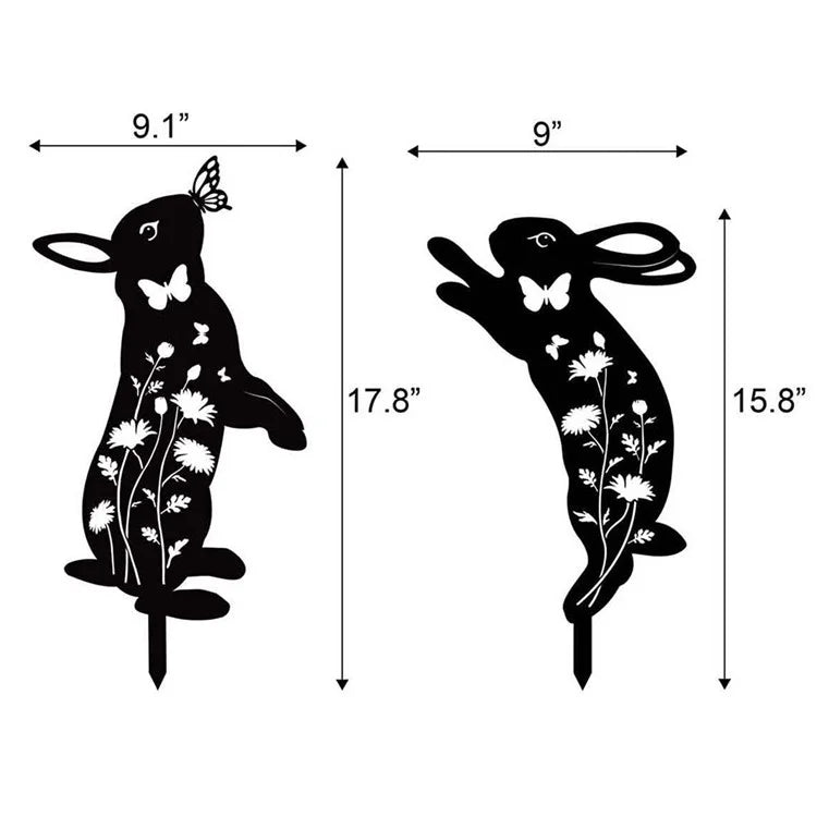 2PCS Hollow-Out Iron Garden Decor Stake Yard Art Decoration for Patio, Lawn